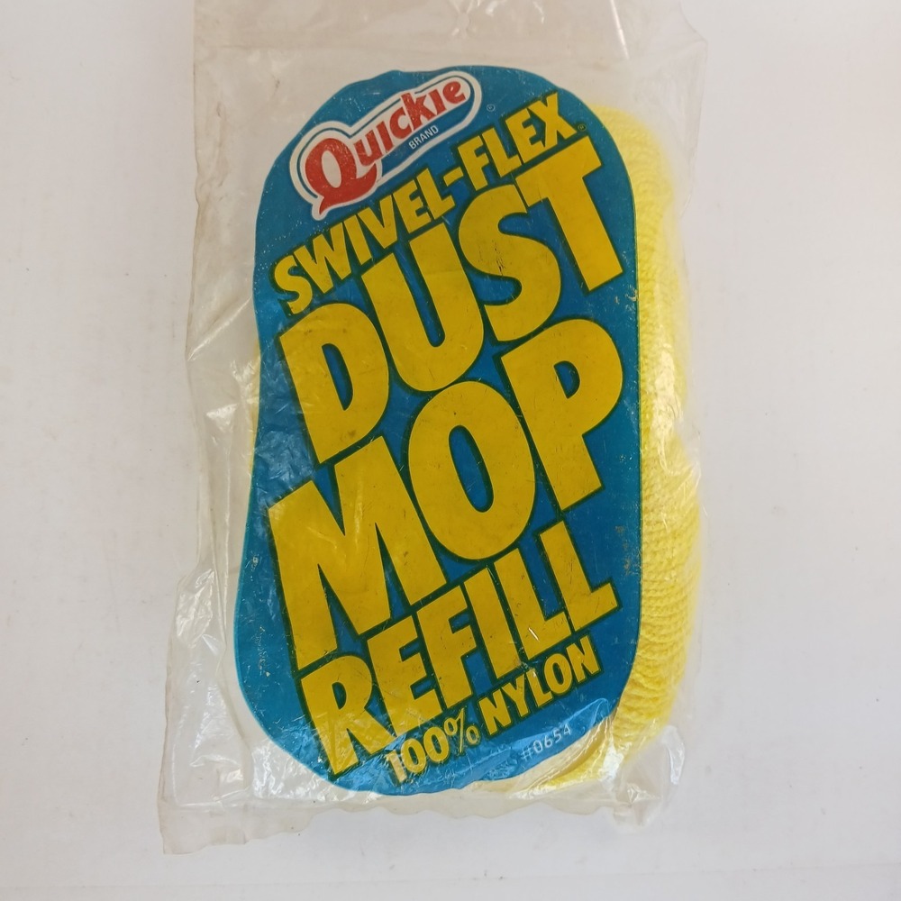 Quickie Brand Swivel-Flex Dust Mop Refill #0654 Type D Sealed Pkg Yellow NOS